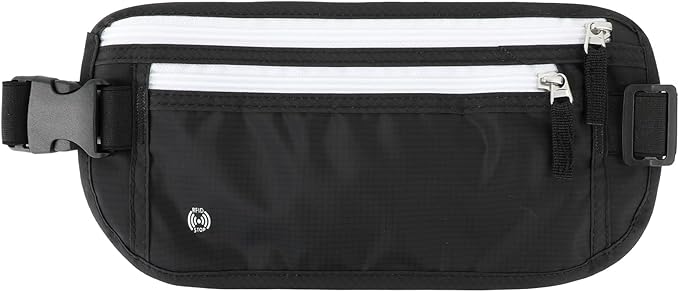 XIEEAOZEE Travel Money Belt, Travel Waist Wallet with RFID Blocking & Hidden Fanny Pack for Men and Women, Hidden Passport Holder to Protect Credit Cards, Passports and Documents