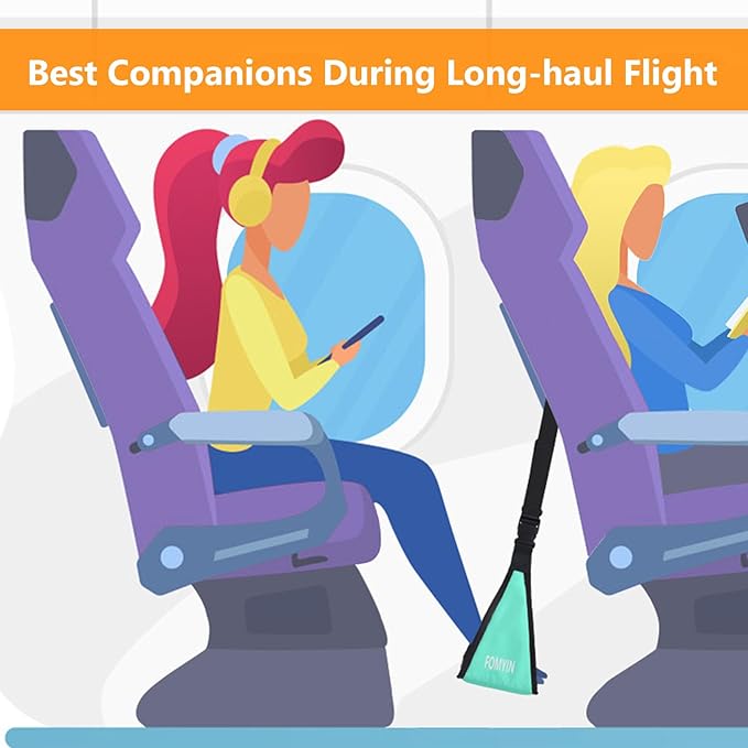 Airplane Footrest with No Feet Clashing Support Design, Portable Travel Foot Hammock to Relax Your Foot, Memory Foam Plane Foot Rest to Relieve Feet Soreness - Long Flights Essentials