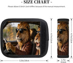 2 Pack Luggage Handle Wrap with Travel Tags - Non-Slip Protective Cover Soft Handle Grips Covers for Suitcase(Funny Lions)