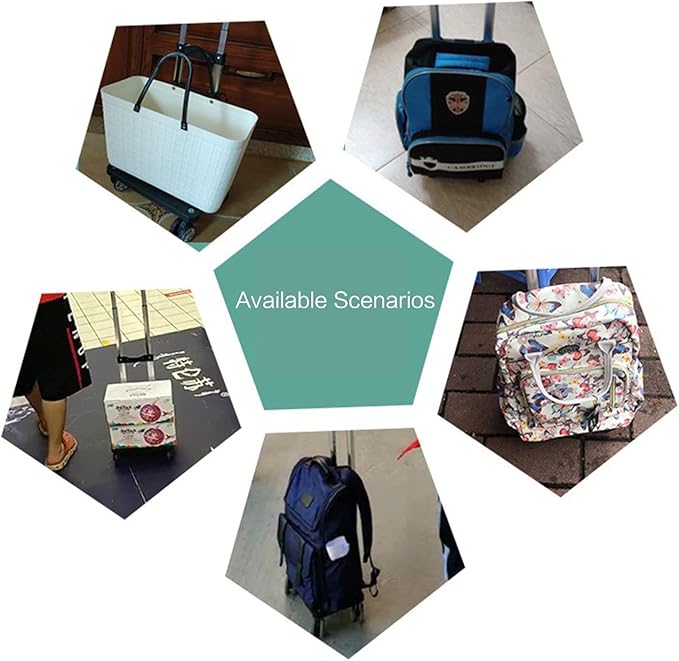 Backpack Trolley 2 Wheels Rolling Luggage Carts Foldable Trolley Cart Aluminium Alloy Hand Cart for School Bags Pet Bag