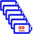 30 Pack Luggage Tag Bright Luggage Tags for Suitcases Bag Tags Name Tags for Kids Travel Accessories Must Haves by Sodsay (Blue)