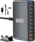 800W USB C Fast Charger Block, Multi-port USB Charging Station, GaN Ⅲ Double 140W PD PPS Port Fast Charging Station for Multiple Devices,Laptop Wall Charger Compatible with MacBook, iPhone 17,iPad etc