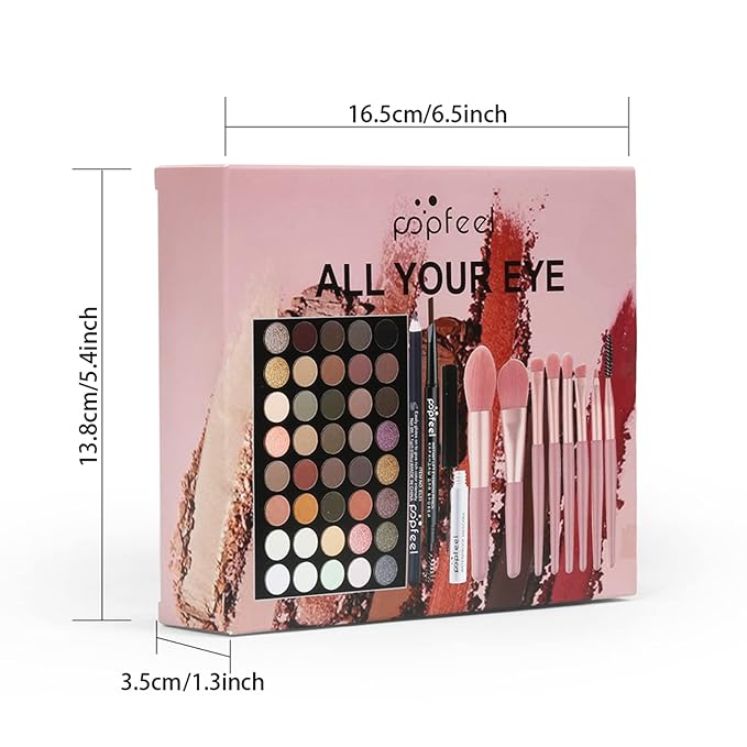 Pure Vie All-in-One Holiday Gift Makeup Set Cosmetic Essential Starter Bundle Include Eyeshadow Palette Lipstick Concealer Blush Mascara Foundation Face Powder - Makeup Kit for Women Full Kit