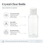 TRENDBOX 12 Pack Plastic Empty Bottles with Flip Cap for Shampoo, Lotions, Liquid Body Soap, Cream (2 oz / 60 ml)