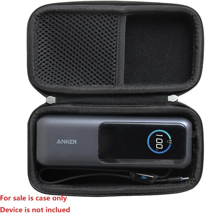 Anleo Hard Travel Case for Anker 25,000mAh Laptop Power Bank (Black) - Protective Storage Box Compatible with Anker 25K, Durable EVA Shell