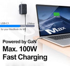 JMFONE Universal Travel Adapter with GaN 100W,International Power Plug Adapter 5 Port [4*USB C+1*USB A] and Multi 2500W AC Sockets, All-in-one Travel Outlet Plugs for 200+ Countries