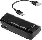 Portable AA Battery Travel Charger for Samsung Galaxy J7 (2018) and Emergency Re-Charger with LED Light! (Takes 2 AA Batteries) [Black]