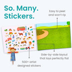 Farm Animal 500+ Kids Sticker Book by Cupkin Toddler Airplane Travel Activity Coloring and Sticker Book, Road Trip Essentials, 12 Coloring Pages 12 Scenes for Ages 2–8 Years