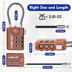 SURE LOCK TSA Approved Combination Luggage Locks with Open Alert Indicator – Durable Zinc Alloy Cable Travel Locks with Large Easy-Read Dials for Suitcases, Backpacks & Gym Bags