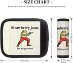 2 Pack Luggage Handle Wrap with Travel Tags - Non-Slip Protective Cover Soft Handle Grips Covers for Suitcase(Funny Strawberry Jams Frog)