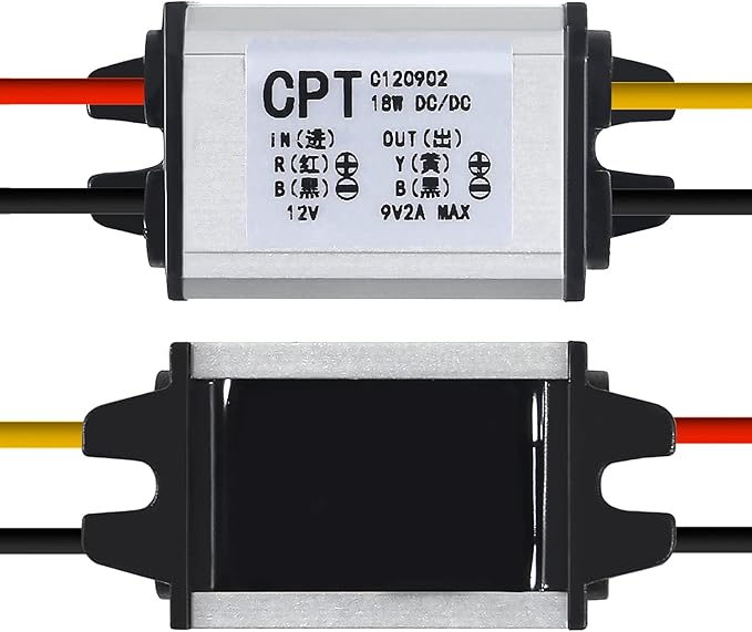 2pcs 12V to 9V Buck Converter DC 8-35V to 9V 2A 18W Voltage Regulator Power Supply Module, 9V 12V 24V Waterproof Car Volt Step Down Buck Converter