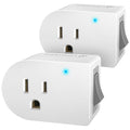 Fosmon Grounded Outlet with ON/Off Switch (2 Pack), 3 Prong Electrical Plug Outlet Extender Switch, 245J Single Port Power Adapter Surge Protector, 15A Circuit Breaker, White, ETL Listed