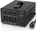 1500W Voltage Converter Transformer Step Up 110V/120V to220V/240V or Step Down 220V to 110V AC Power Converte, Circuit Breaker Protection, 2 US sockets, 2 Universal sockets, LCD Display