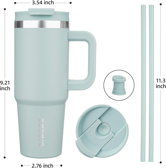 BJPKPK 30 oz Tumbler With Handle Insulated Tumblers With Lid And Straw Stainless Steel Thermal Cup,Blue Haze