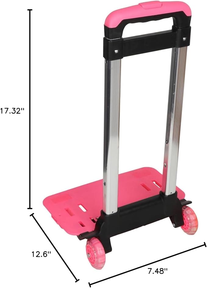 Backpack Trolley 2 Wheels Portable Telescopic Rod Backpack Hand
