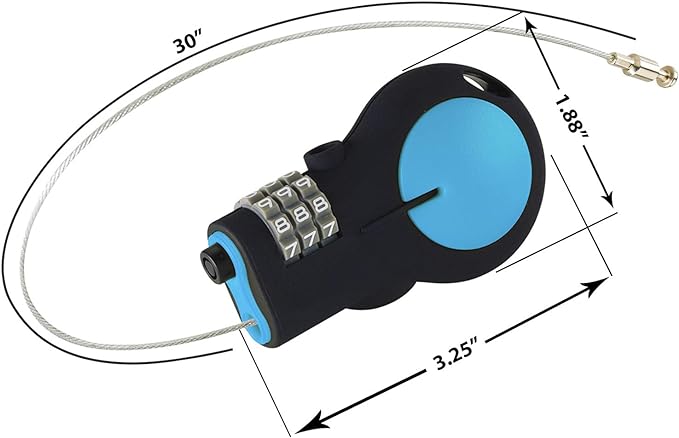 Lewis N. Clark Cable Luggage Lock | TSA Approved | Travel Or Bike Lock | Set Your Own Combination | 30-inch Retractable Steel Cable