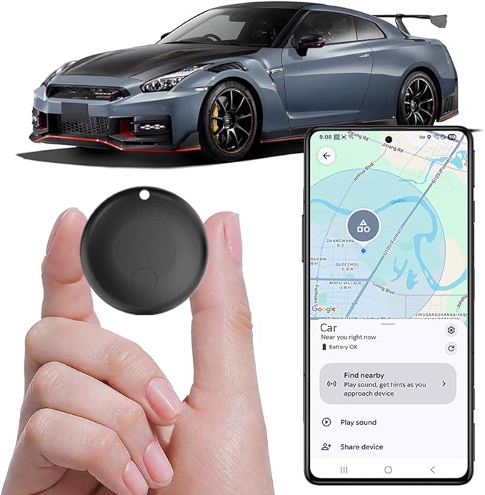 Undetectable GPS Tracker for Vehicles Work with Built-in APP (Compatible with Android Device),Mini Car Tracker Tag With Magnet Global Coverage,Hidden Car Locator Device, No Monthly Fee or Subscription