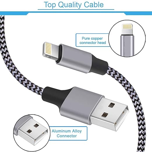 iPhone Fast Charger,iPhone Charger Fast Charging 2Pack Dual Port USB Wall Chargers Block Adapter Plug Long 6FT Fast Charging Lightning Cable Cord for iPhone 14 13 12 11 Pro Max XS X 8 7 Plus SE iPad