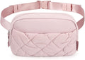 BAGSMART Puffy Fanny Packs for Women Crossbody Belt Bag with Adjustable Strap, Quilted Waist Pack Purse for Traveling Shopping Workout