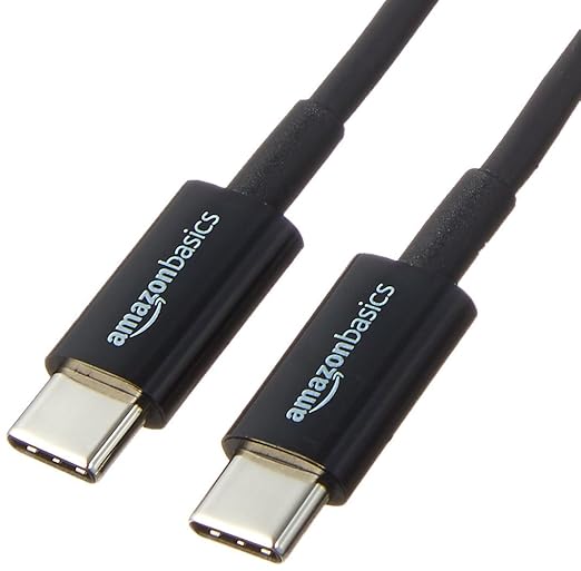 Amazon Basics USB-C to USB-C 2.0 Fast Charging Cable, 480Mbps Data Transfer Speed, USB-IF Certified, for Apple iPhone 16/15, iPad, Samsung Galaxy, Tablets, Laptops, 6 Foot, Black
