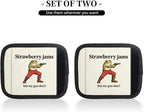 2 Pack Luggage Handle Wrap with Travel Tags - Non-Slip Protective Cover Soft Handle Grips Covers for Suitcase(Funny Strawberry Jams Frog)