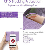 Slim Passport Wallet for Women – RFID Blocking Passport Holder for Travel with Card Slots, Coin Pocket – Stylish Genuine Leather Travel Organizer Gift for Mother's Day (Lavender)
