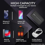 Slim USB 5V 2A Power Bank for Heated Clothing Vest Jacket Battery Pack for Heated Hoodie Coat 10000mAh Portable Phone Charger for iPhone Samsung Cellphone USBC Power Pack for Heated Seat Chair