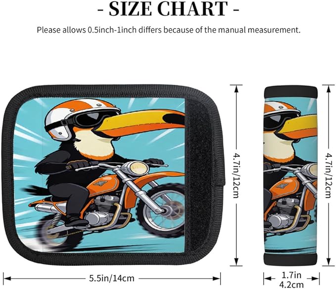 2 Pack Luggage Handle Wrap with Travel Tags - Non-Slip Protective Cover Soft Handle Grips Covers for Suitcase(Tucano Motorcycle)