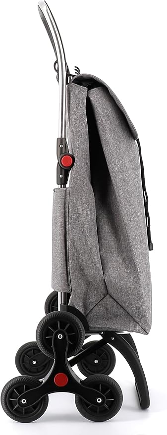 ROLSER I-Max Tweed 6 Wheel Stair Climber Foldable Shopping Trolley - Gray