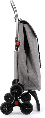 ROLSER I-Max Tweed 6 Wheel Stair Climber Foldable Shopping Trolley - Gray