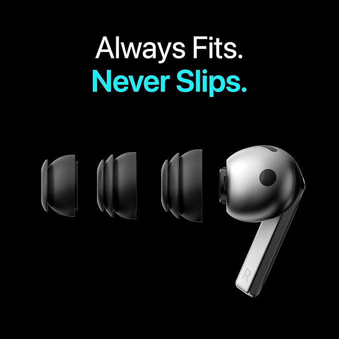 Premium Multi-Flange Eartips for Galaxy Buds3 Pro (Black, Mixed(SML)) – Always Fits, Never Slips