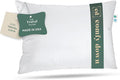 ComfyDown Goose Down Travel Pillow - Filled with 800 Fill Power European Goose Down, Egyptian 300 Thread Count 100% Cotton Cover for Plane car & Home - Made in USA (12x16)