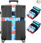 Luggage Straps for Suitcases TSA Approved Easy Pack Organized Suitcase Strap, Luggage Strap, Luggage Belt Strap, Bag Straps for Luggage. Buckle Straps Travel Accessories (Tropical Plant)