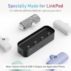 iWALK Charger Station for Portable Charger 4500mAh,4800mAh, 5000mAh, Power Bank for iPhone Charging Station Multiple USB-C Family-Sized Charger Station for Home(Station Only),Black