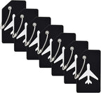 7 Pack Silicone Luggage Tag Baggage Handbag Travel Bag Tags with Name ID Card Perfect to Quickly Spot Luggage Suitcases (Black)