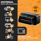 findCar-OBD-4G - GPS Tracker for Vehicles: Car, Motorcycle and Truck with Built-in SIM, Plug-and-Play Connection, Vehicle Tracking with App, Anti-Theft, Speed Alert. Low-Cost Subscription Plans