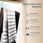 Cotton Turkish Beach Towel with Towels Oversized 36"x72" Pool Absorbent Extra Large Quick Dry Sand Travel Towel (Mélange Drift, 4 Pack)