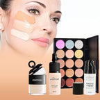 Pure Vie All-in-One Holiday Gift Surprise Makeup Set Essential Starter Bundle Include Eyeshadow Palette Lipstick Concealer Blush Mascara Eyeliner Face Powder Lipgloss Brush - Full Makeup Kit for Women