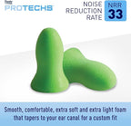 Flents Protechs Foam Ear Plugs, 10 Pair with case Sleeping, Snoring, Loud Noise, Traveling, Concerts, Construction, Studying, Work, Shooting, NRR 33, Noise Cancelling, Green, Made in the USA