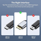 USB 3.0 to Micro B Cable 6ft, External Hard Drive Cord 5Gbps SuperSpeed Data Transfer Nylon Braided for Seagate Toshiba WD My Passport LaCie, SSD, Camera, Brother Mobile Scanner, Laptop, Tablet