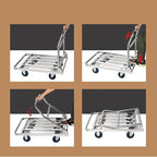 Heavy Duty Foldable Platform Truck Cart - Stainless Steel Utility Trolley for Moving, Luggage Transport, and Easy Storage 60 * 90