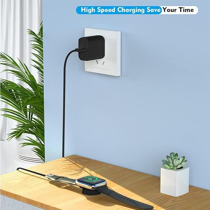 USB C Apple Watch Charger,[MFi Certified] iPhone Fast Magnetic iWatch Charger 6ft USB C Charging Cable Cord Long and Type C Wall Charger Block for Apple Watch Series 11/10/9/Ultra/8/7/SE/SE2/6/5/4/3/2