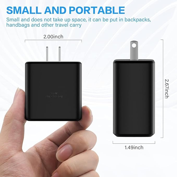 USB C Charger Block for Samsung Phone 45W, USBC Super Fast Charging Plug Fit Galaxy S25 S24 Ultra S23 S22 S21 S20 Note20 / iPhone 17 Air 16e 16 15 14 13 Pro Max, Type C Wall Charger Power Adapter