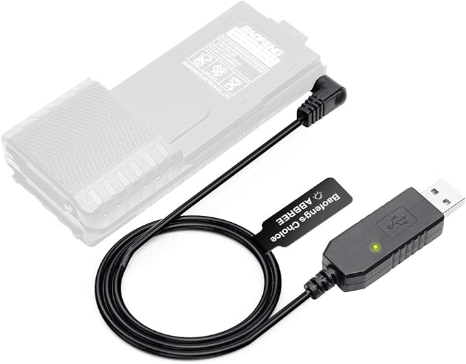 BaoFeng 2.5mm USB Charger Cable with Indicator Light UV-5R AR-152 UV-82 3800mAh Battery UV-S9/9S Two Way Radio (1)