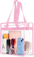 Hoiny Clear Bag for Stadium Events Approved, 12x6x12 Large Transparent Tote Bag with Zipper for Gym Concert Sports Festivals