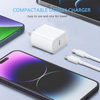 iPhone Charger Fast Charging, 3Pack USB C Charger Block with USB C to Lightning Cable Cord, Type C Fast Charging Block Compatible with iPhone 14 Pro Max/14 Plus/13 Pro/13 Mini/12/11/XS Max/XR/X/8/7/SE
