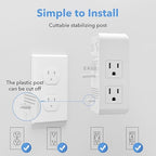 BN-LINK Multi Plug Outlet 2 Pack, 6 Wall Outlet Extender with 3 USB Charging Ports (1 USB C) Total 3.4A, 3-Sided Outlets Splitter Multiple Outlet Wall Plug for Home Office Dorm Room