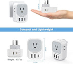 Australia Plug Adapter, TESSAN New Zealand Power Adapter with 4 Outlets 3 USB Charging Ports (1 USB C PD 20W), Type I Travel Plug for US to New Zealand China Argentina Fiji AU, 2 Pack