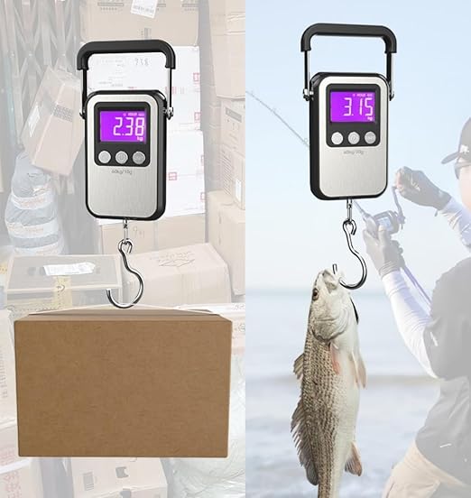 Klau Portable Rechargeable 60 kg / 120 lb Heavy Duty Hanging Scale Luggage Scales with Wide Handle Black for Home Farm Hunting Outdoor