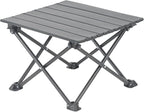 Wind Tour Roll-Up Camping Table, 4-Person Lightweight Portable Outdoor Table with Carry Bag for Picnics BBQ Travel (15.7”x13.7”x11” Black)